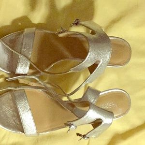 Silver platform sandals